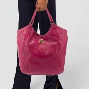 Tory Burch Pink Leather Tote Bag